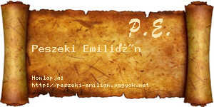 Peszeki Emilián névjegykártya